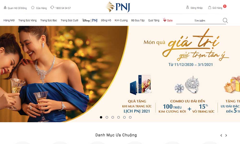 website tập đoàn vàng bạc đá quý PNJ
